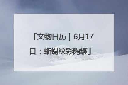 文物日历｜6月17日：蜥蜴纹彩陶罐