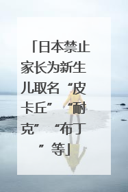 日本禁止家长为新生儿取名“皮卡丘”“耐克”“布丁”等