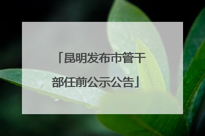 昆明发布市管干部任前公示公告