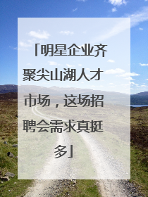 明星企业齐聚尖山湖人才市场，这场招聘会需求真挺多