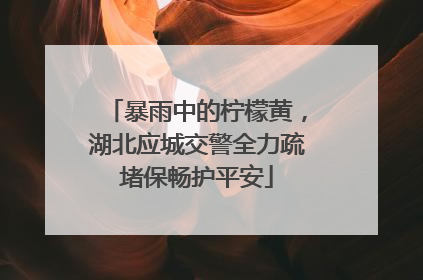 暴雨中的柠檬黄，湖北应城交警全力疏堵保畅护平安
