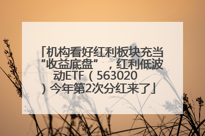 机构看好红利板块充当“收益底盘”，红利低波动ETF（563020）今年第2次分红来了