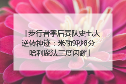 步行者季后赛队史七大逆转神迹：米勒9秒8分 哈利魔法三度闪耀