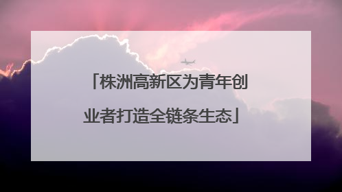 株洲高新区为青年创业者打造全链条生态