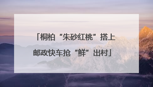 桐柏“朱砂红桃”搭上邮政快车抢“鲜”出村