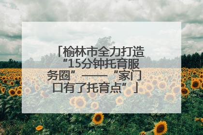 榆林市全力打造“15分钟托育服务圈”——“家门口有了托育点”
