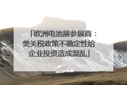 欧洲电池展参展商：美关税政策不确定性给企业投资造成混乱