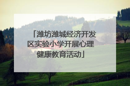 潍坊潍城经济开发区实验小学开展心理健康教育活动