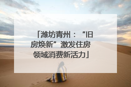潍坊青州：“旧房焕新”激发住房领域消费新活力