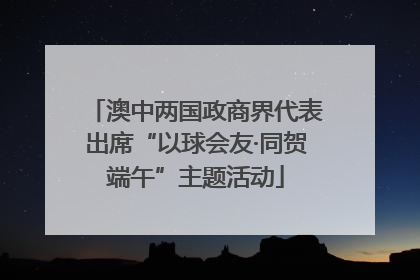 澳中两国政商界代表出席“以球会友·同贺端午”主题活动