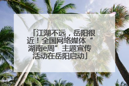 江湖不远，岳阳很近！全国网络媒体“湖南e周”主题宣传活动在岳阳启动