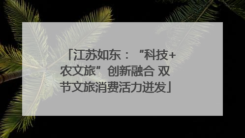 江苏如东：“科技+农文旅”创新融合 双节文旅消费活力迸发