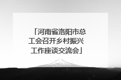河南省洛阳市总工会召开乡村振兴工作座谈交流会