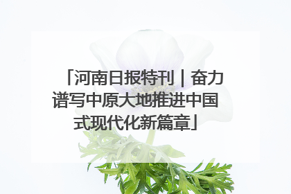 河南日报特刊｜奋力谱写中原大地推进中国式现代化新篇章