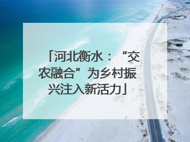 河北衡水：“交农融合”为乡村振兴注入新活力