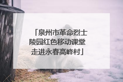 泉州市革命烈士陵园红色移动课堂走进永春高峰村
