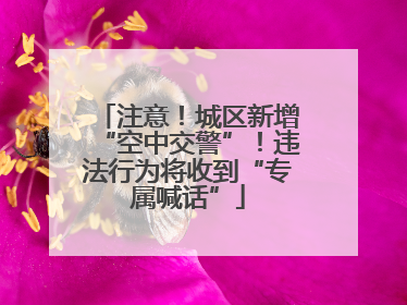 注意！城区新增“空中交警”！违法行为将收到“专属喊话”