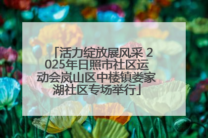 活力绽放展风采 2025年日照市社区运动会岚山区中楼镇娄家湖社区专场举行