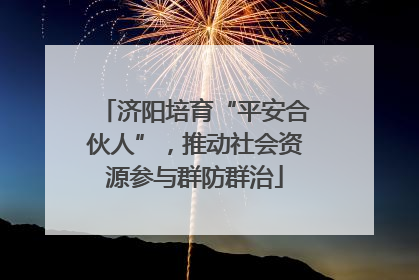 济阳培育“平安合伙人”，推动社会资源参与群防群治