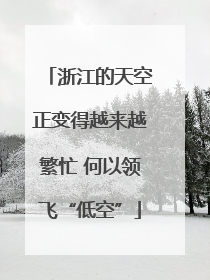 浙江的天空正变得越来越繁忙 何以领飞“低空”