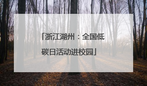浙江湖州：全国低碳日活动进校园