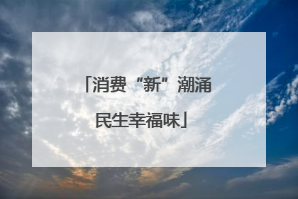 消费“新”潮涌 民生幸福味