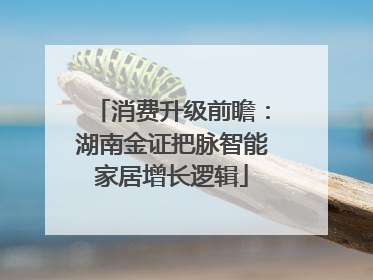 消费升级前瞻：湖南金证把脉智能家居增长逻辑