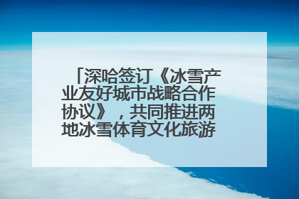 深哈签订《冰雪产业友好城市战略合作协议》，共同推进两地冰雪体育文化旅游高质量发展