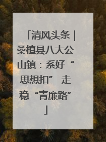 清风头条｜桑植县八大公山镇：系好“思想扣” 走稳“青廉路”