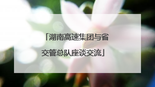 湖南高速集团与省交管总队座谈交流