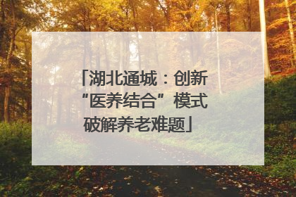 湖北通城：创新 “医养结合”模式 破解养老难题