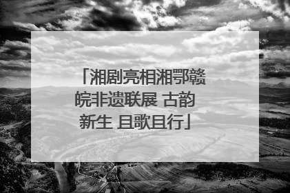 湘剧亮相湘鄂赣皖非遗联展 古韵新生 且歌且行