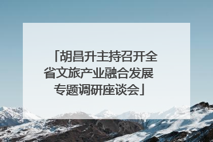 胡昌升主持召开全省文旅产业融合发展专题调研座谈会