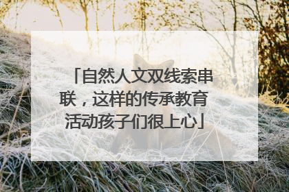 自然人文双线索串联，这样的传承教育活动孩子们很上心