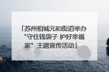 苏州相城元和街道举办“守住钱袋子 护好幸福家”主题宣传活动