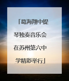葛海翔中提琴独奏音乐会在苏州第六中学精彩举行