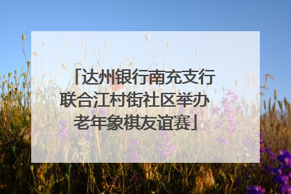 达州银行南充支行联合江村街社区举办老年象棋友谊赛