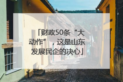 财政50条“大动作”，这是山东发展民企的决心