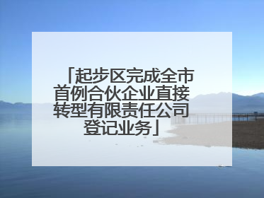 起步区完成全市首例合伙企业直接转型有限责任公司登记业务