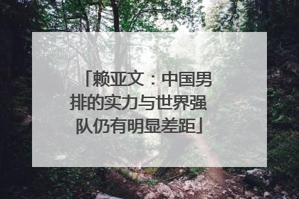 赖亚文：中国男排的实力与世界强队仍有明显差距