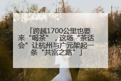跨越1700公里也要来“喝茶”，这场“茶话会”让杭州与广元架起一条“共富之路”
