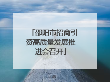邵阳市招商引资高质量发展推进会召开
