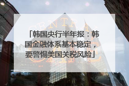 韩国央行半年报：韩国金融体系基本稳定，要警惕美国关税风险