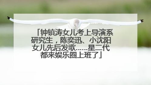 钟镇涛女儿考上导演系研究生，陈奕迅、小沈阳女儿先后发歌……星二代都来娱乐圈上班了