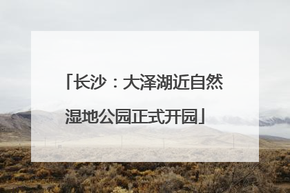 长沙：大泽湖近自然湿地公园正式开园