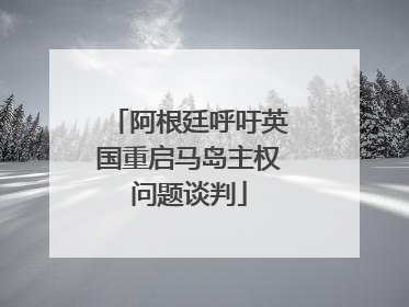 阿根廷呼吁英国重启马岛主权问题谈判