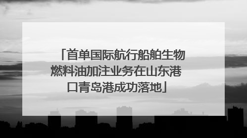 首单国际航行船舶生物燃料油加注业务在山东港口青岛港成功落地