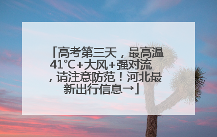 高考第三天，最高温41℃+大风+强对流，请注意防范！河北最新出行信息→