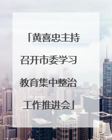 黄喜忠主持召开市委学习教育集中整治工作推进会