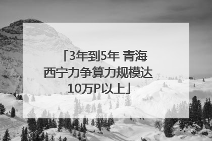 3年到5年 青海西宁力争算力规模达10万P以上